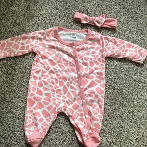 Footie and Headband Bow Set